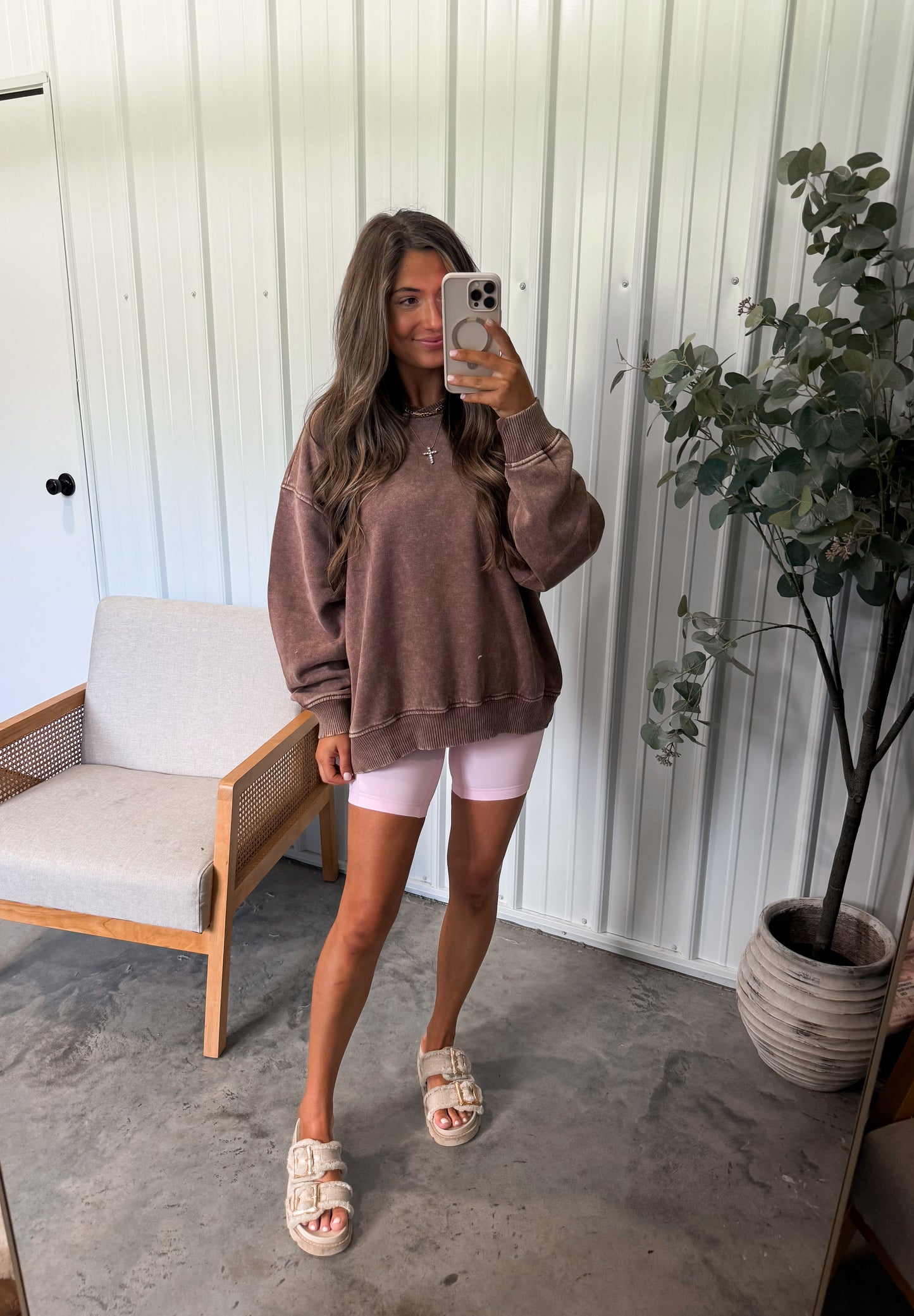 Crossover Cozy Pullover - Brown