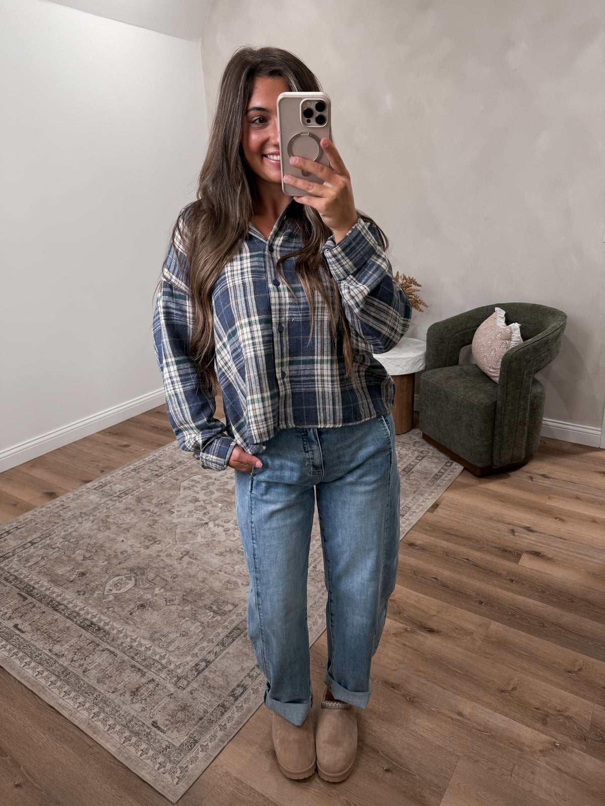Demi Plaid Flannel - blue