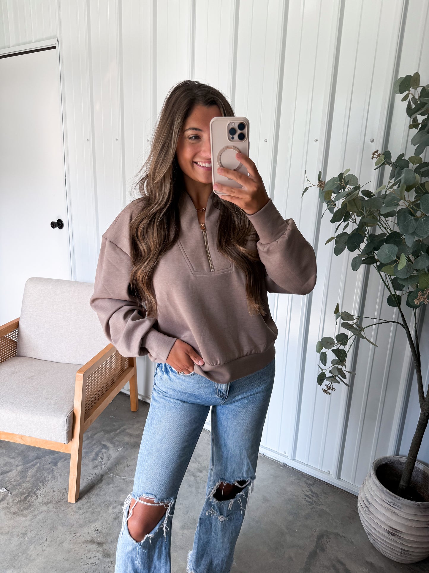 Scuba Half-Zip Pullover - Cocoa