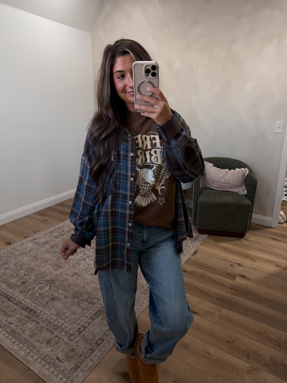 Timber Flannel - Brown/Navy Combo