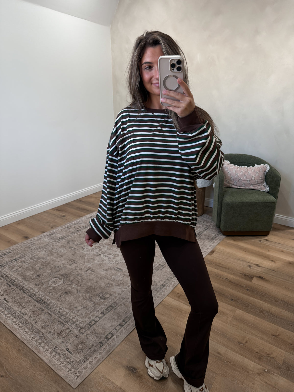Active State Crossover Flare Leggings - chocolate
