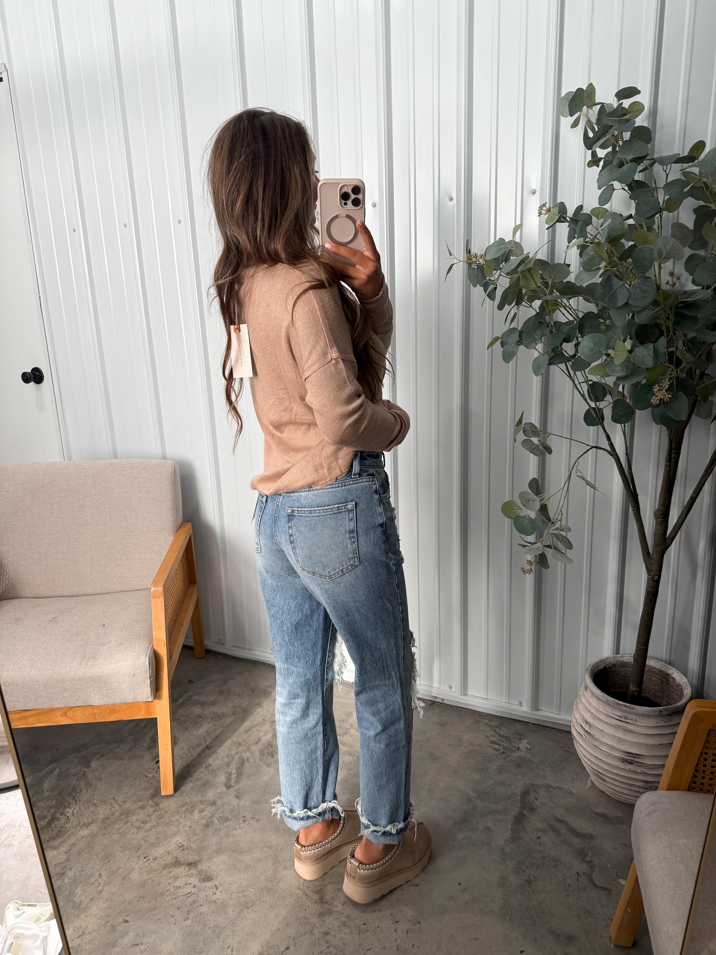 Brighten Distressed Straight Jeans