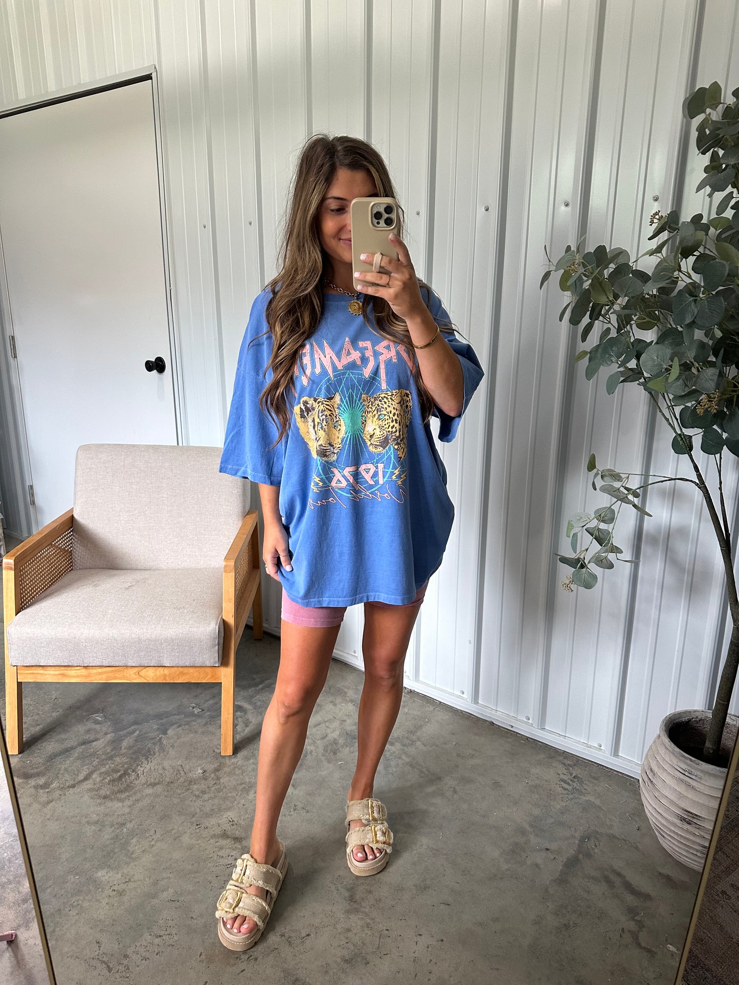 Impact Mineral Washed Dreamer Tee- Cobalt
