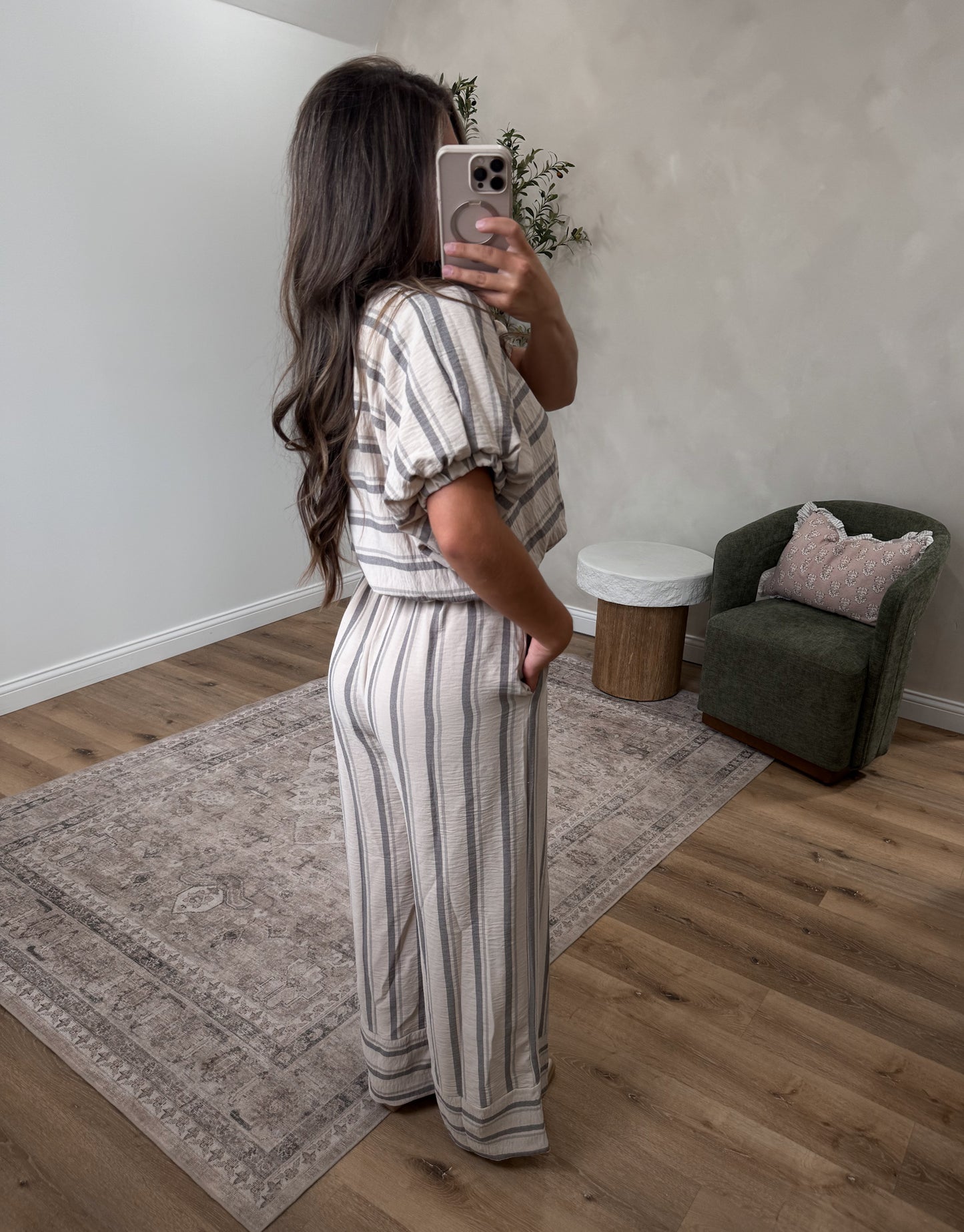 Taupe Striped Set