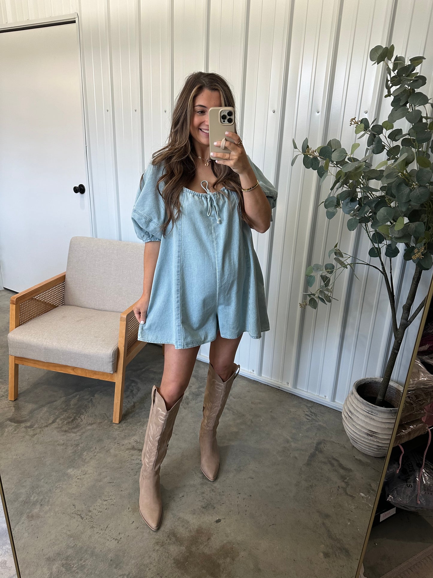 Daisy Denim Romper