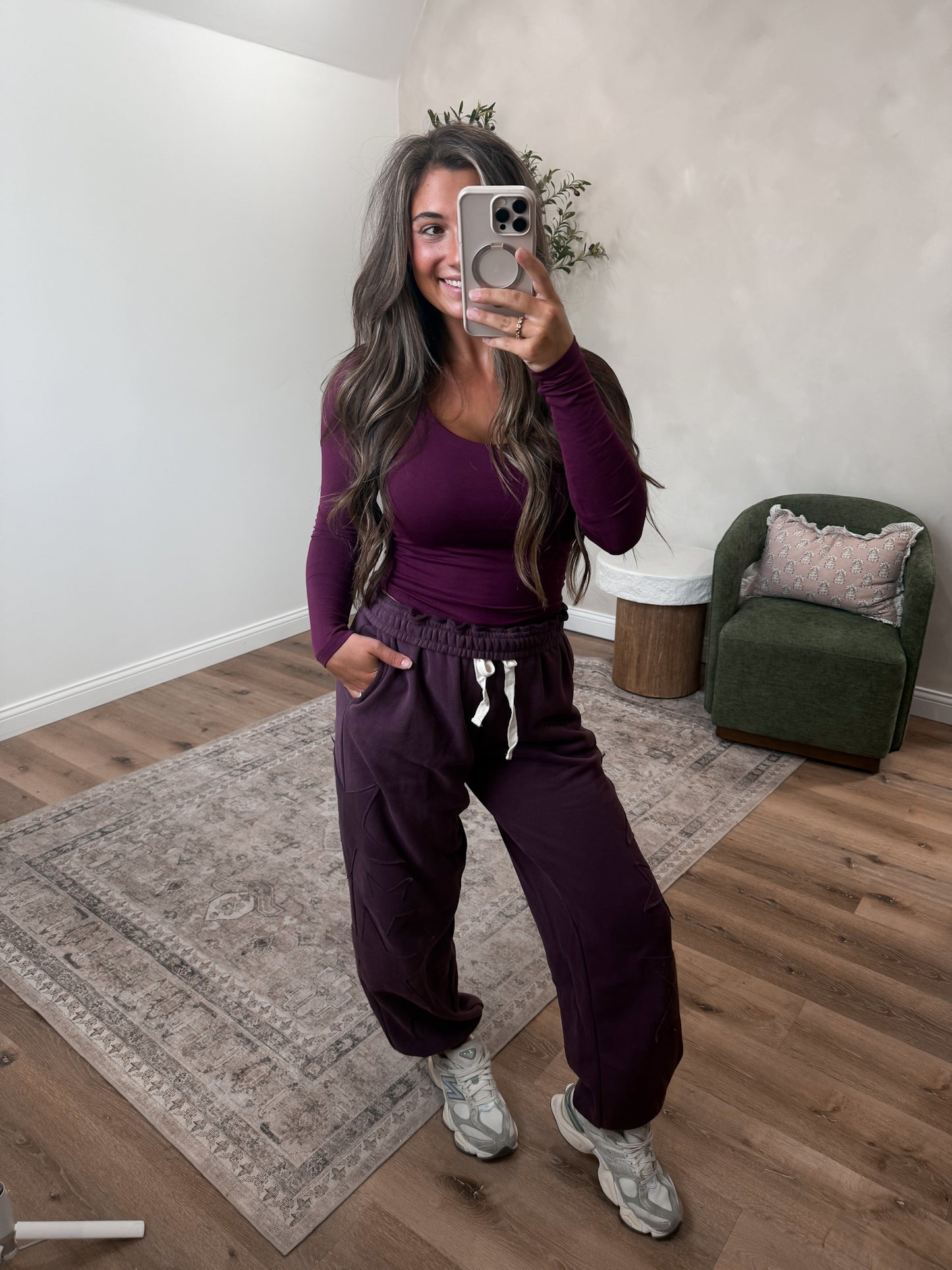 Double Layered Rayon Long Sleeve - dark cherry *PREORDER FOR 8/28 ORDER INDIVIDUALLY*