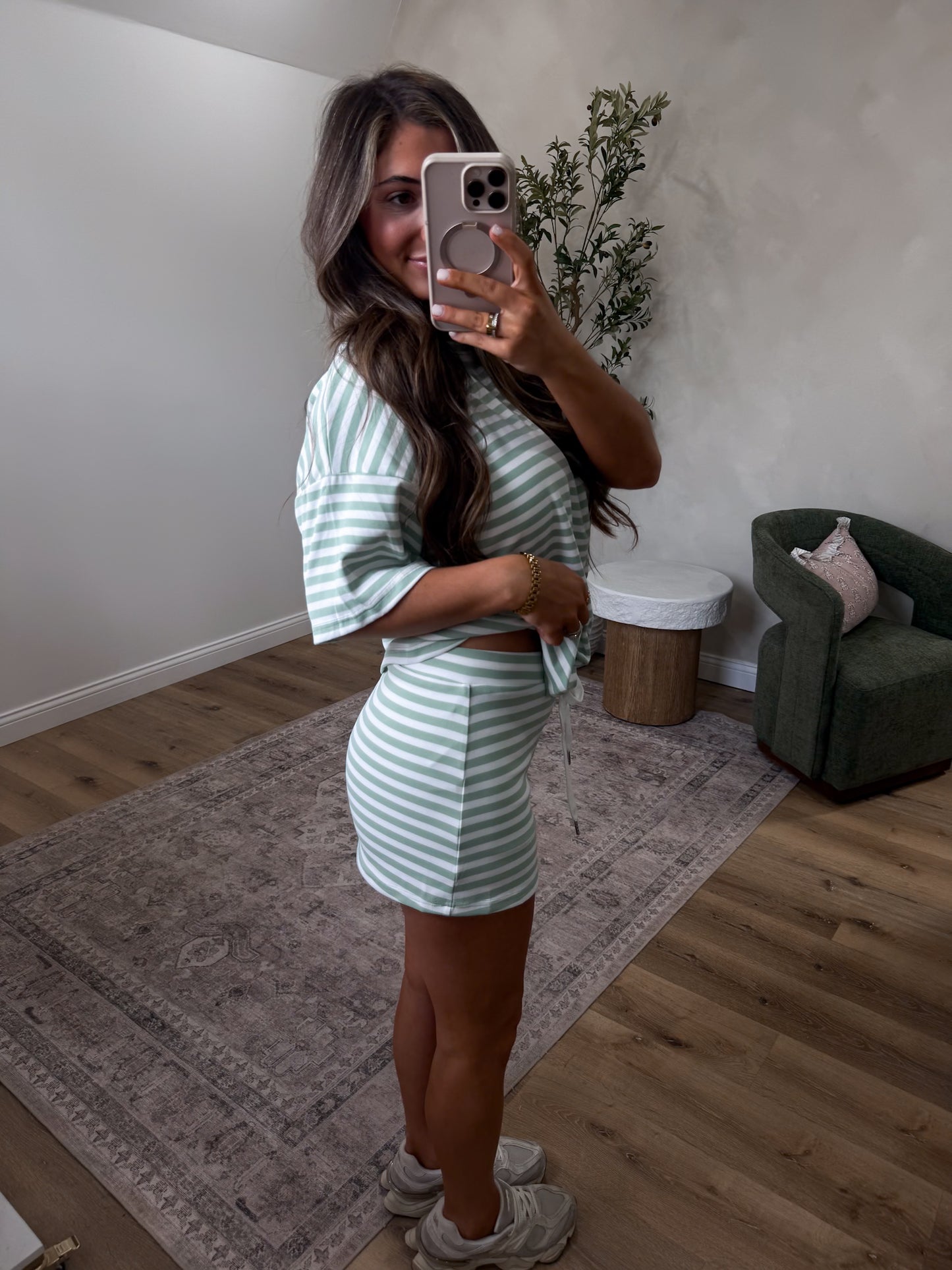 Angelica Skort Set - sage/white