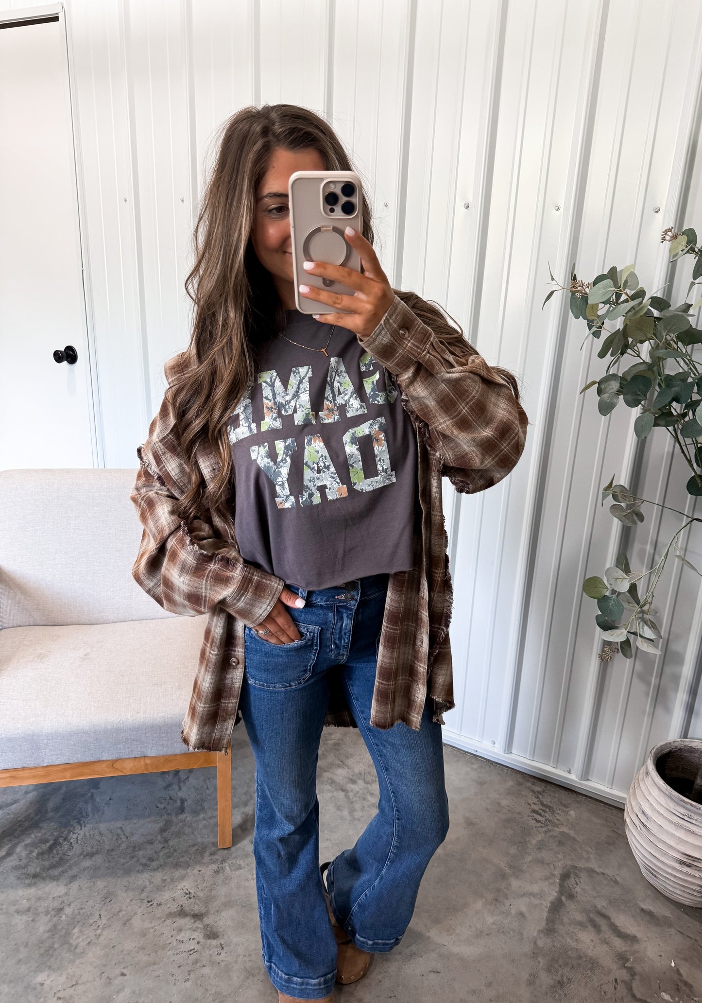 Game Day Graphic Tee- Camo lettering