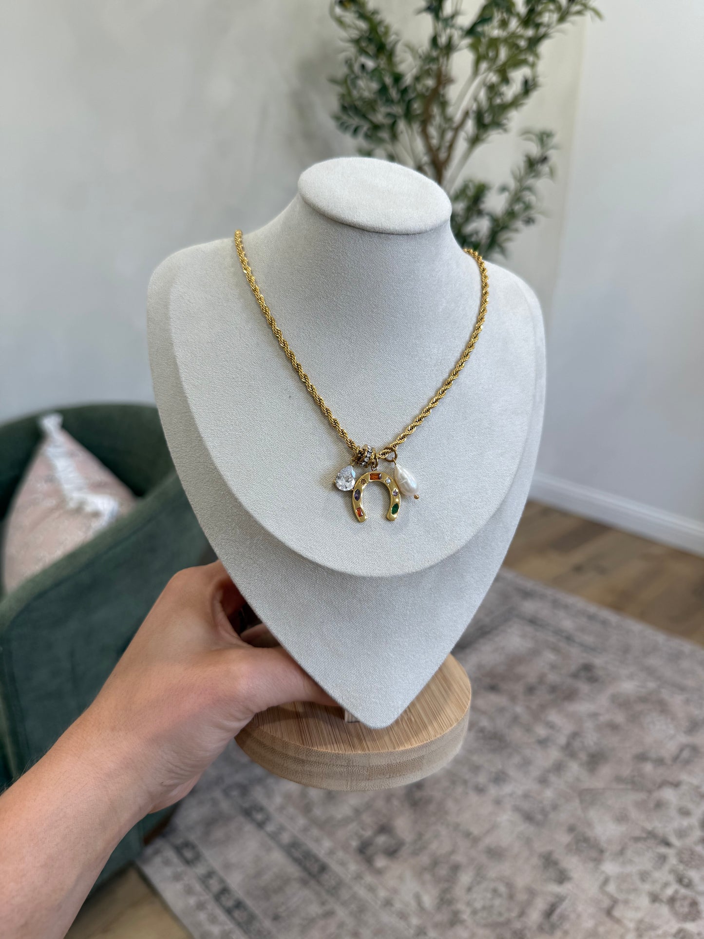 Cowgirl's Horseshoe Charm Necklace - waterproof