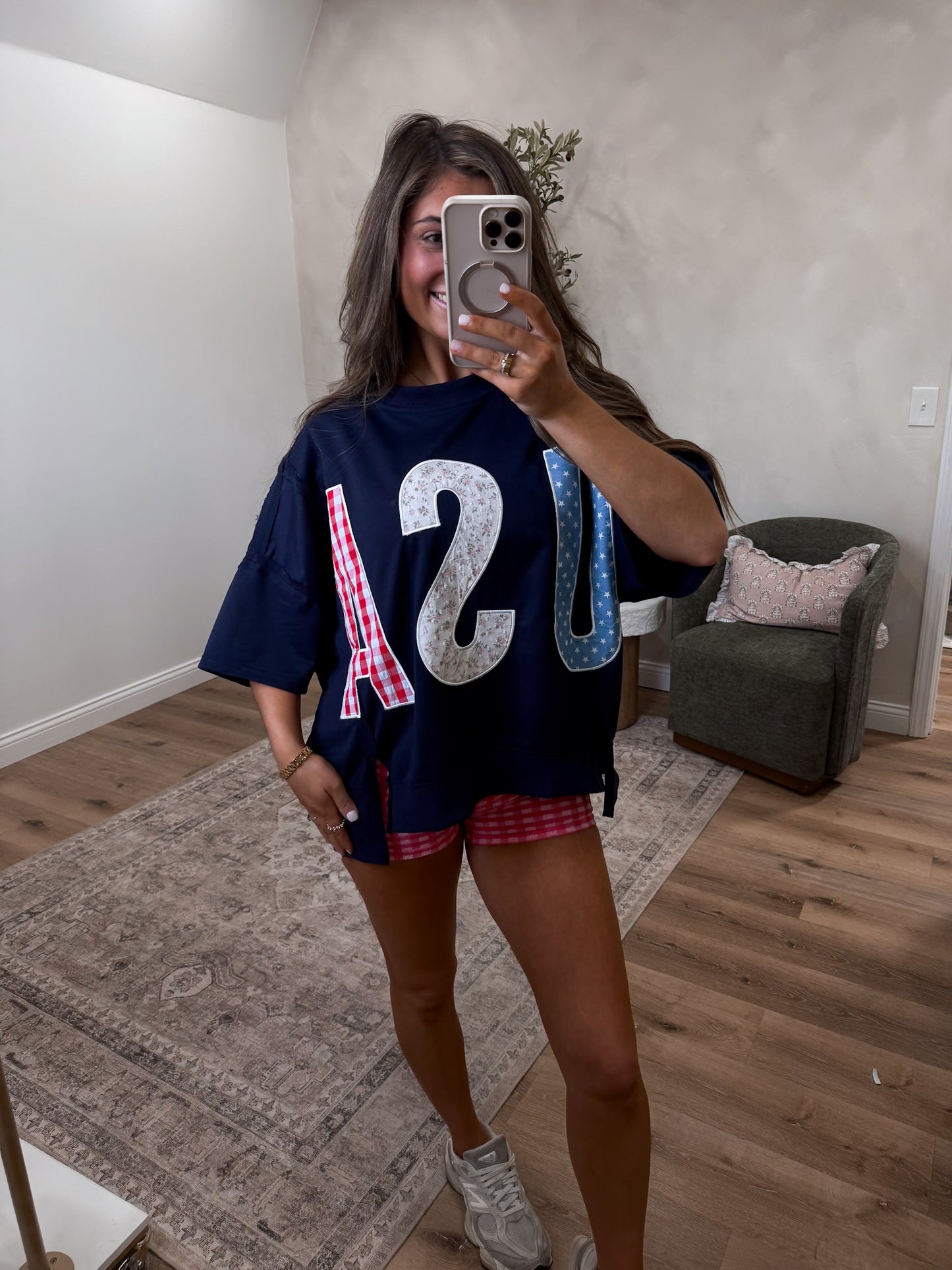 USA Oversized Tee - navy