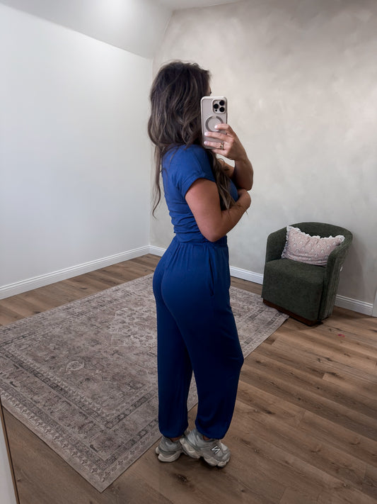 Kensley Crossover Jogger Set - navy