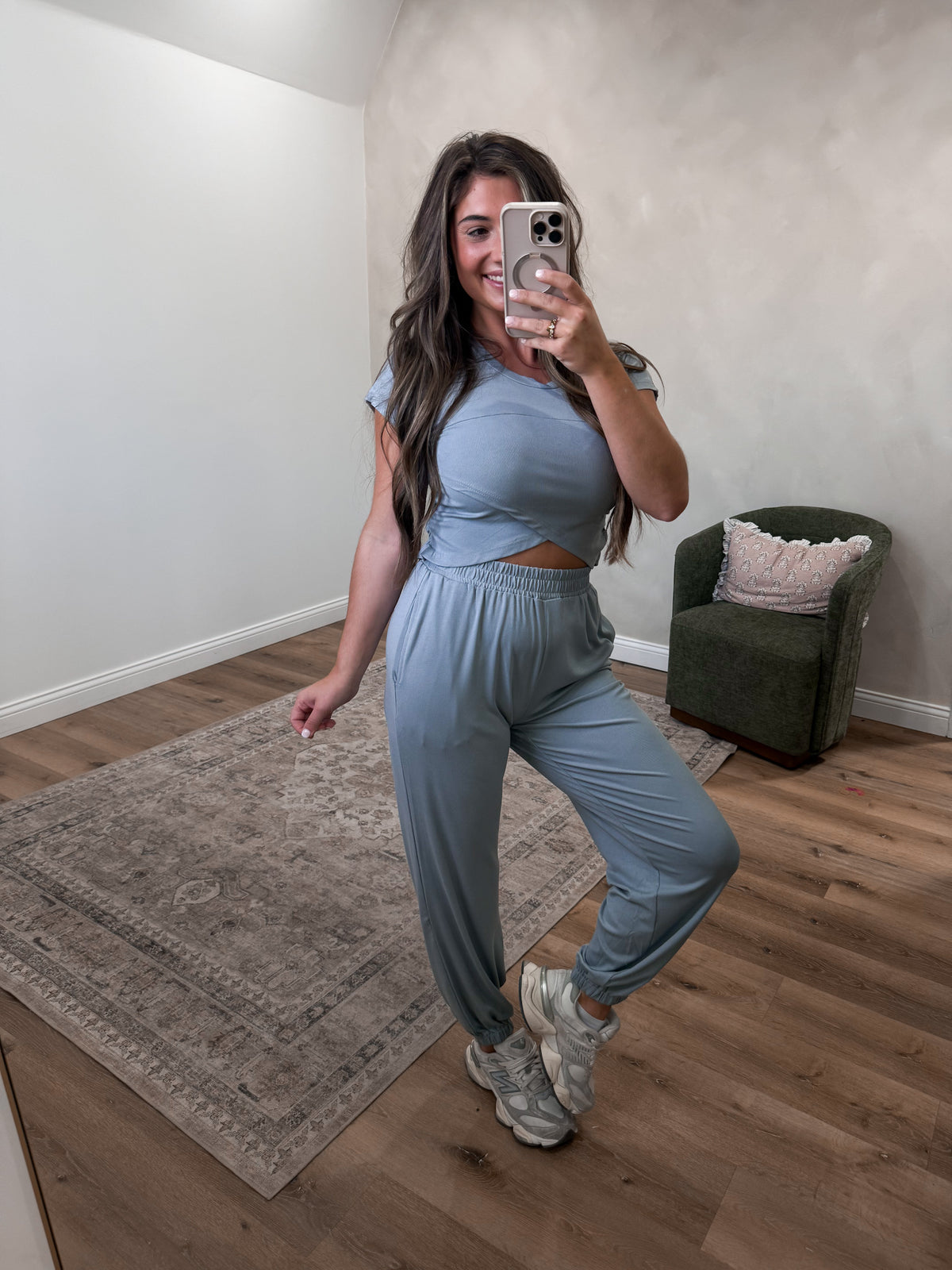 Kensley Crossover Jogger Set - grey