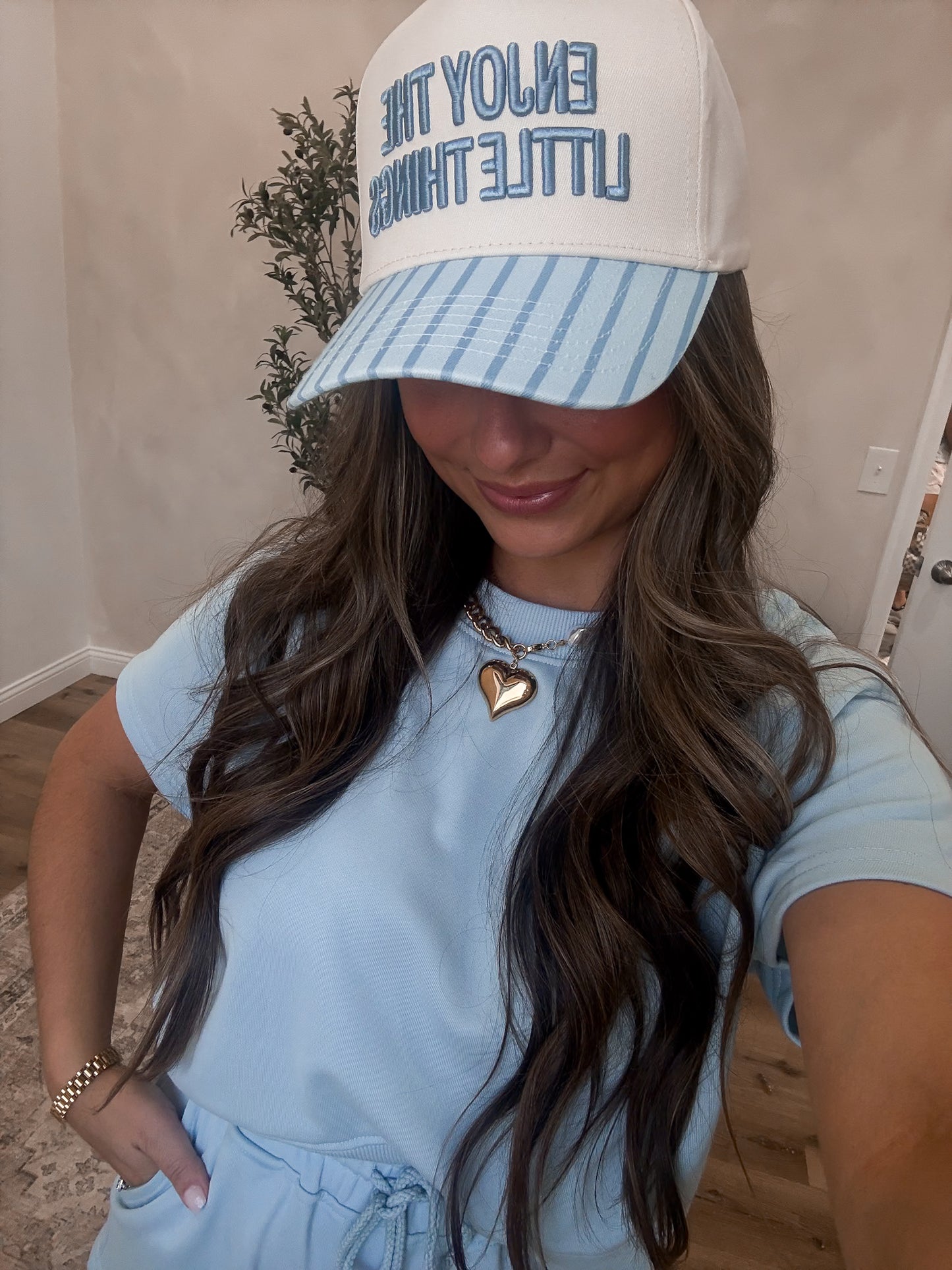 Enjoy The Little Things Trucker Hat - blue