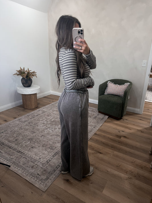 Elsa Fleece Lounge Pants - dark olive