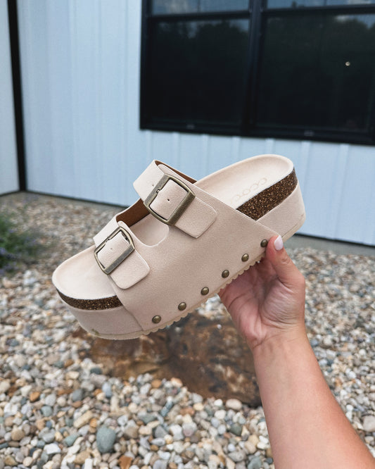 Lana Platform Sandals- Oatmeal