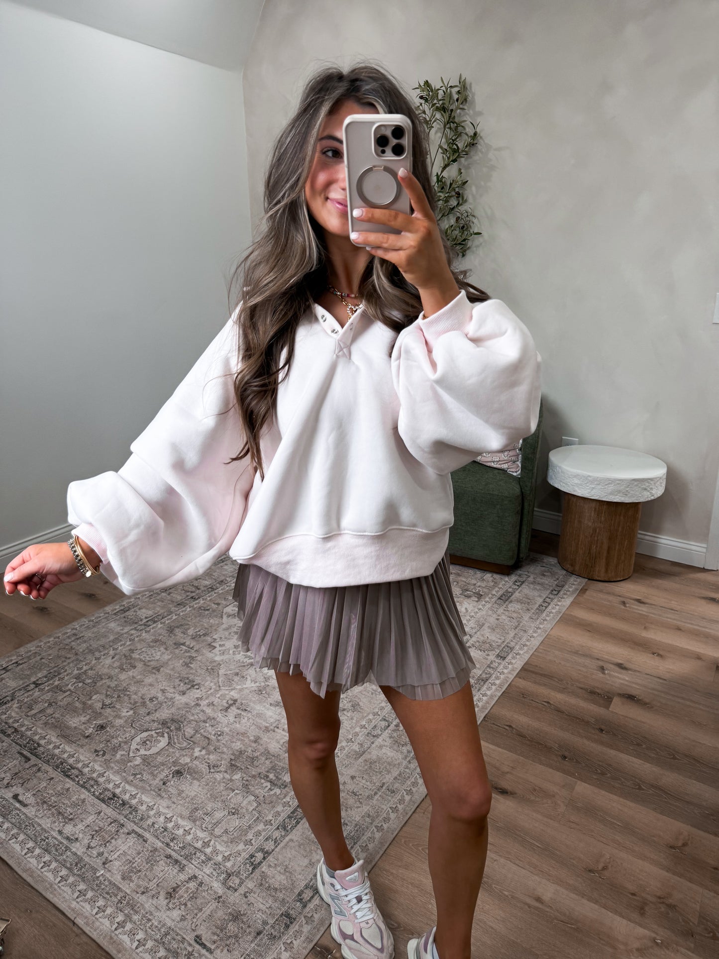Luxe Piper Pullover - powder pink