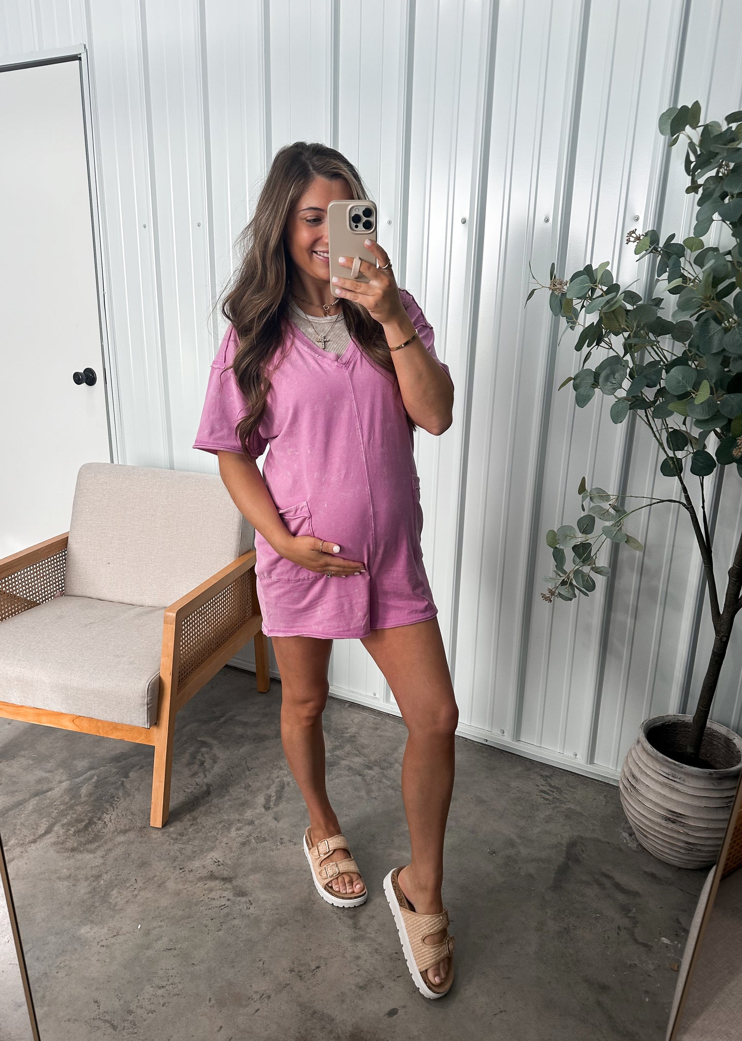 Daily T-shirt Romper- Orchid