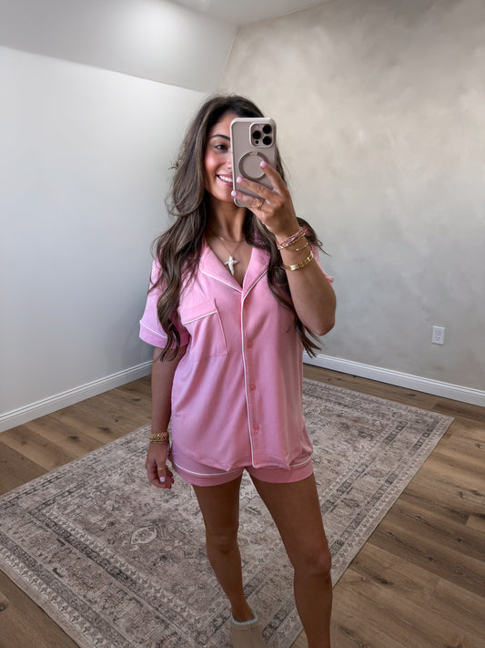 The Riviera Lounge Set - dark pink