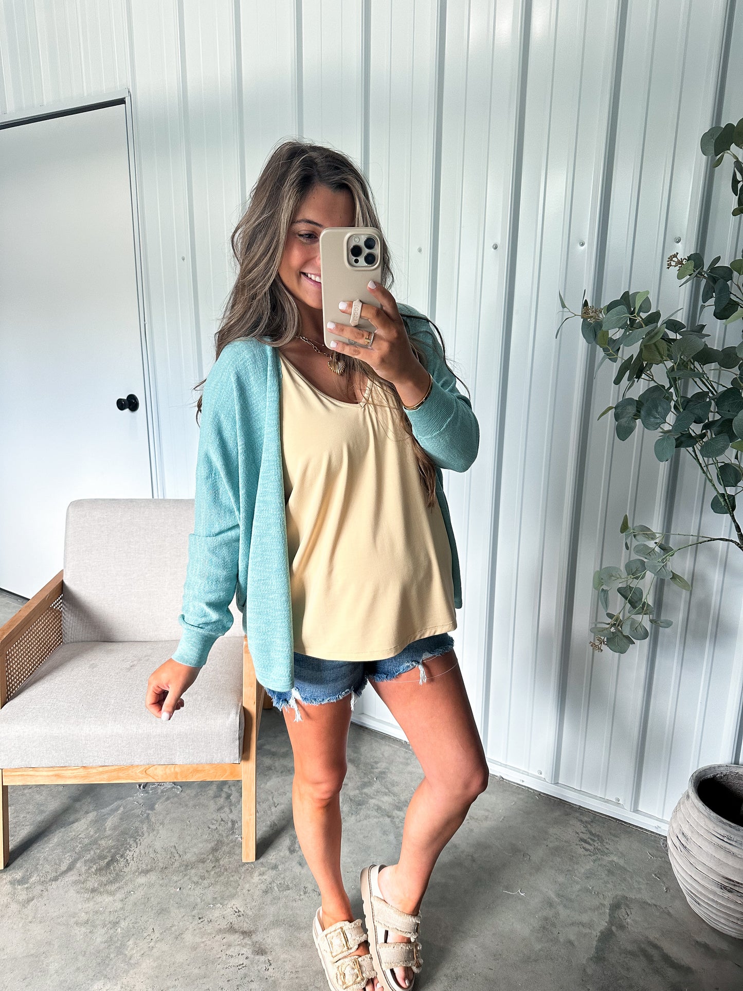 Lilah Lightweight Cardigan- Aqua