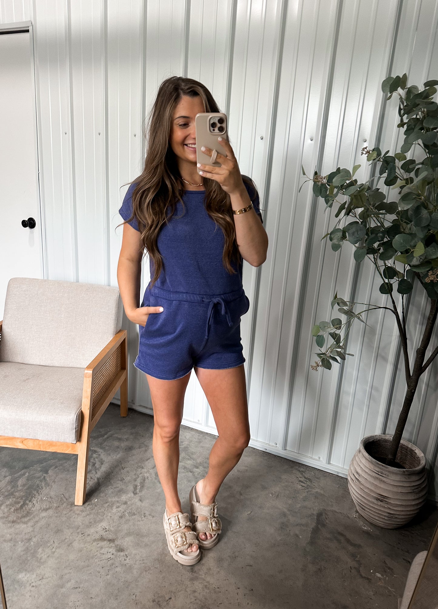 Carlee Waist Cinching Romper- 2 colors