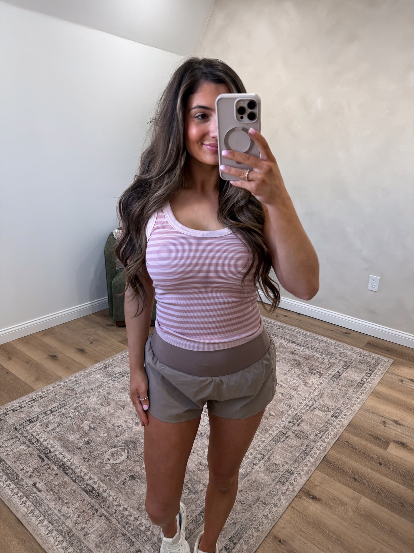 Retro Reversible Stripe Tank Top - pearl blush *preorder for 3/30 please order individually from in stock items*