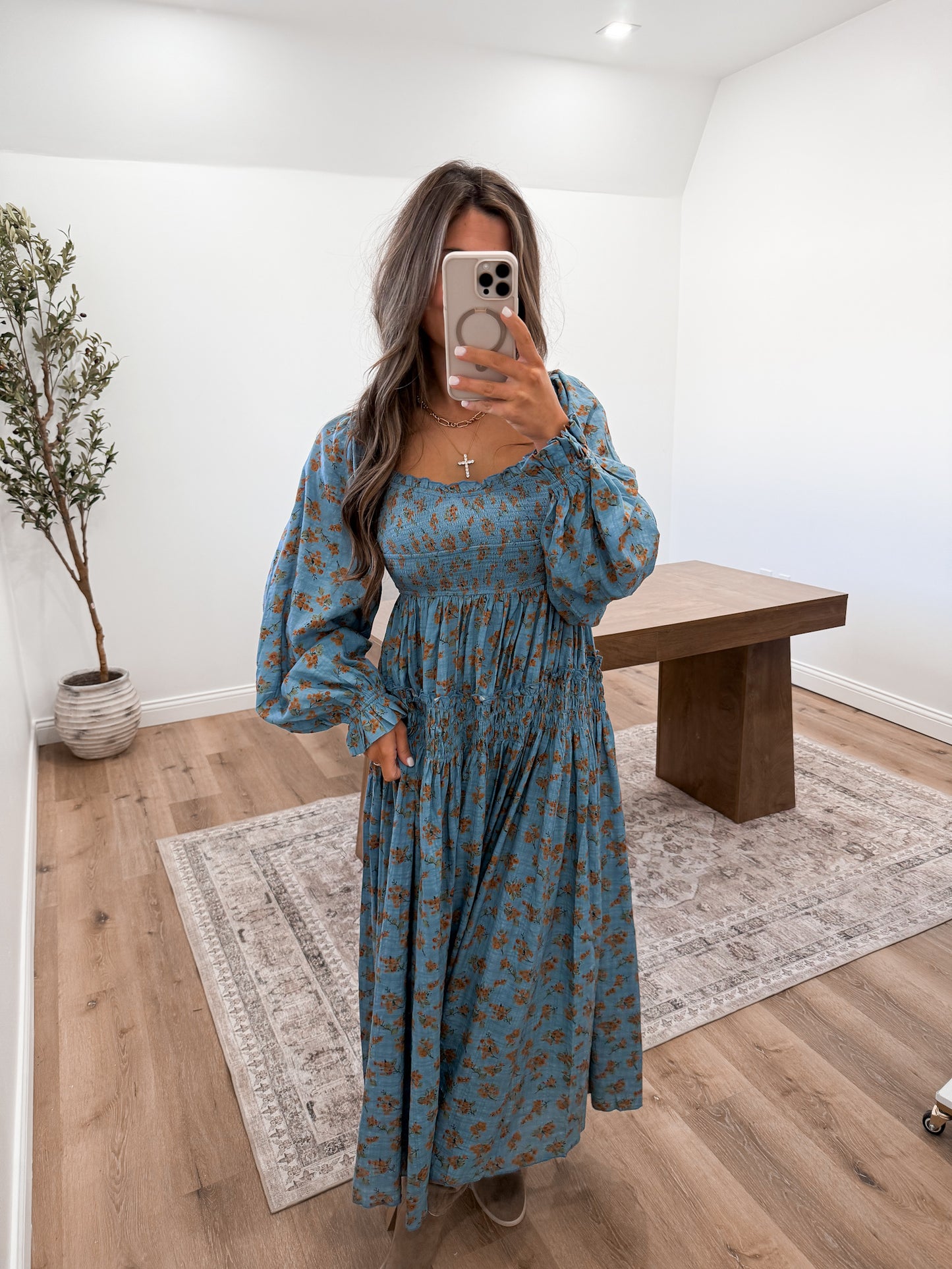 Autumn Affairs Maxi - Denim Blue