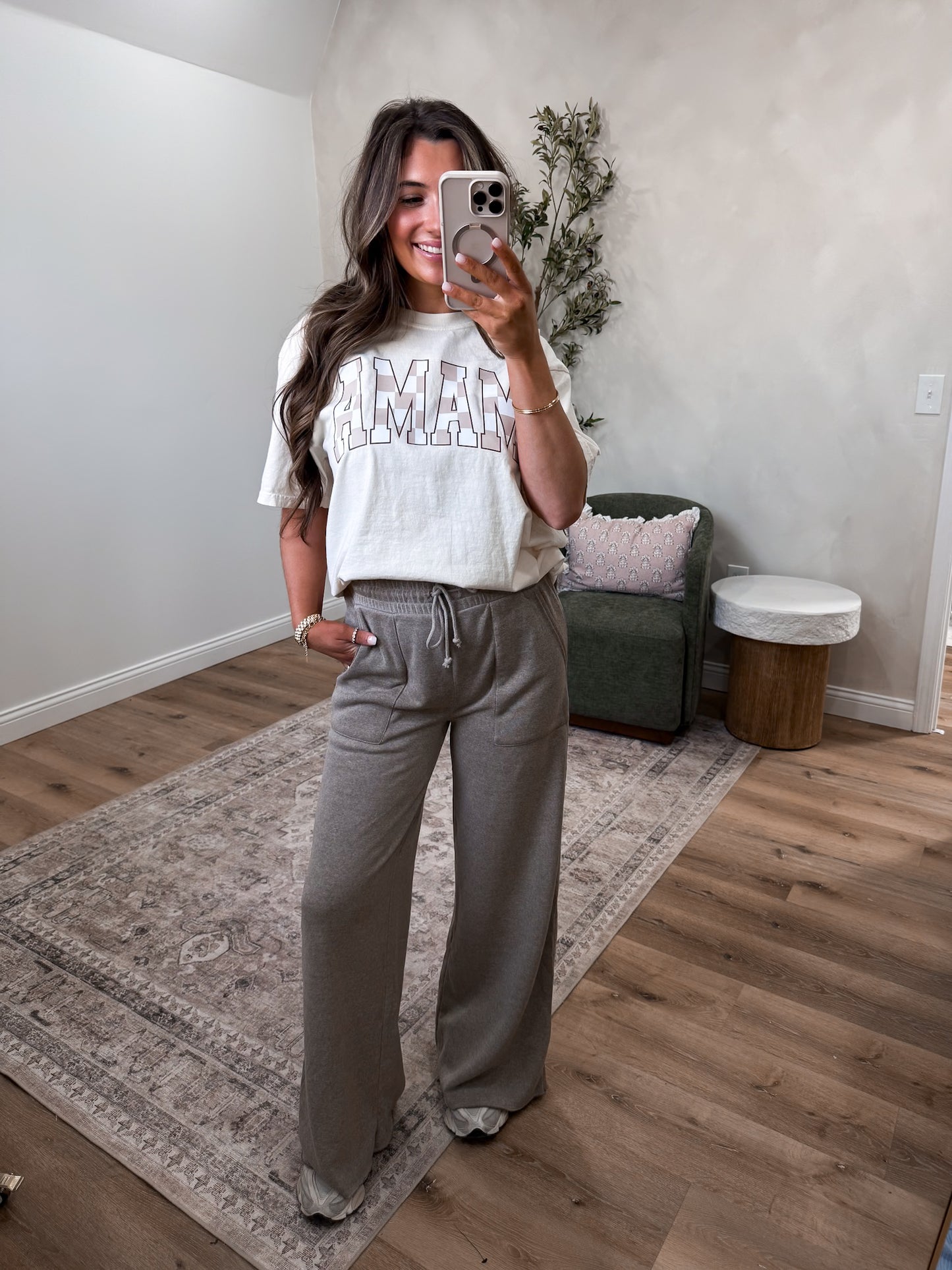The Weekened Burnout French Terry Pants - mocha