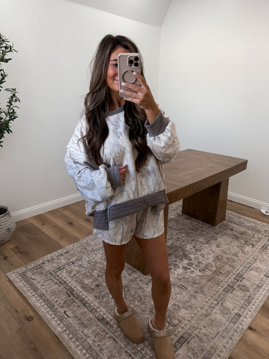 Ultrasoft Washed Camo Lounge Set