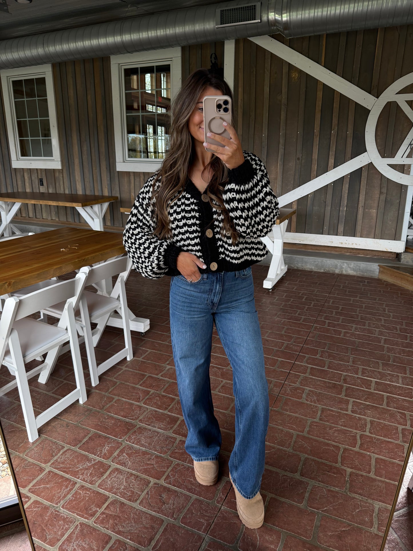 Striped Burgundy Cardigan