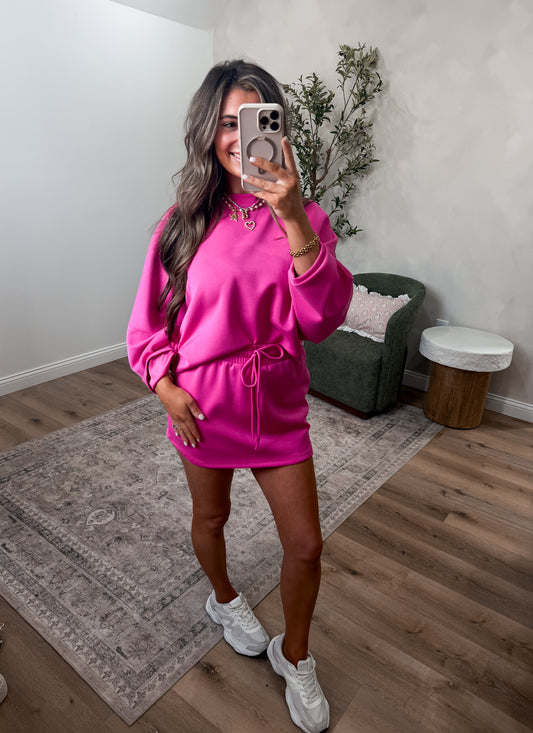 Sunburst Scuba Skort Set - fuchsia