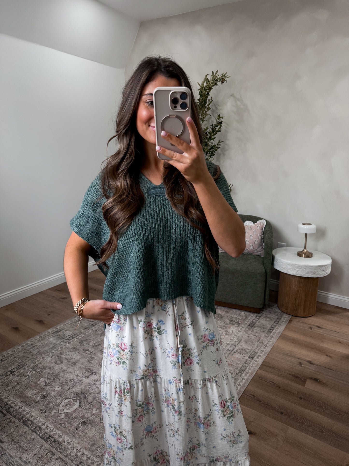 Everyday knit tee - ash jade