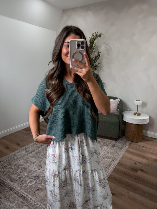 Everyday knit tee - ash jade