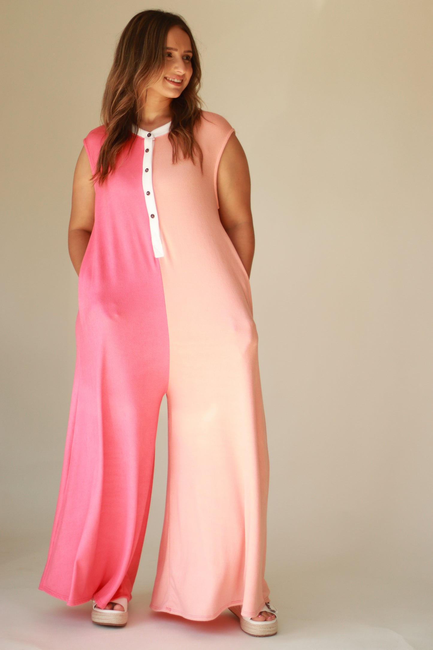 Strawberry Creamsicle Jumpsuit **LIGHTLY LOVED**