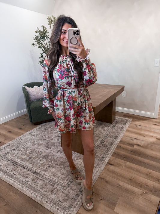 The Elara Romper - cream/pink