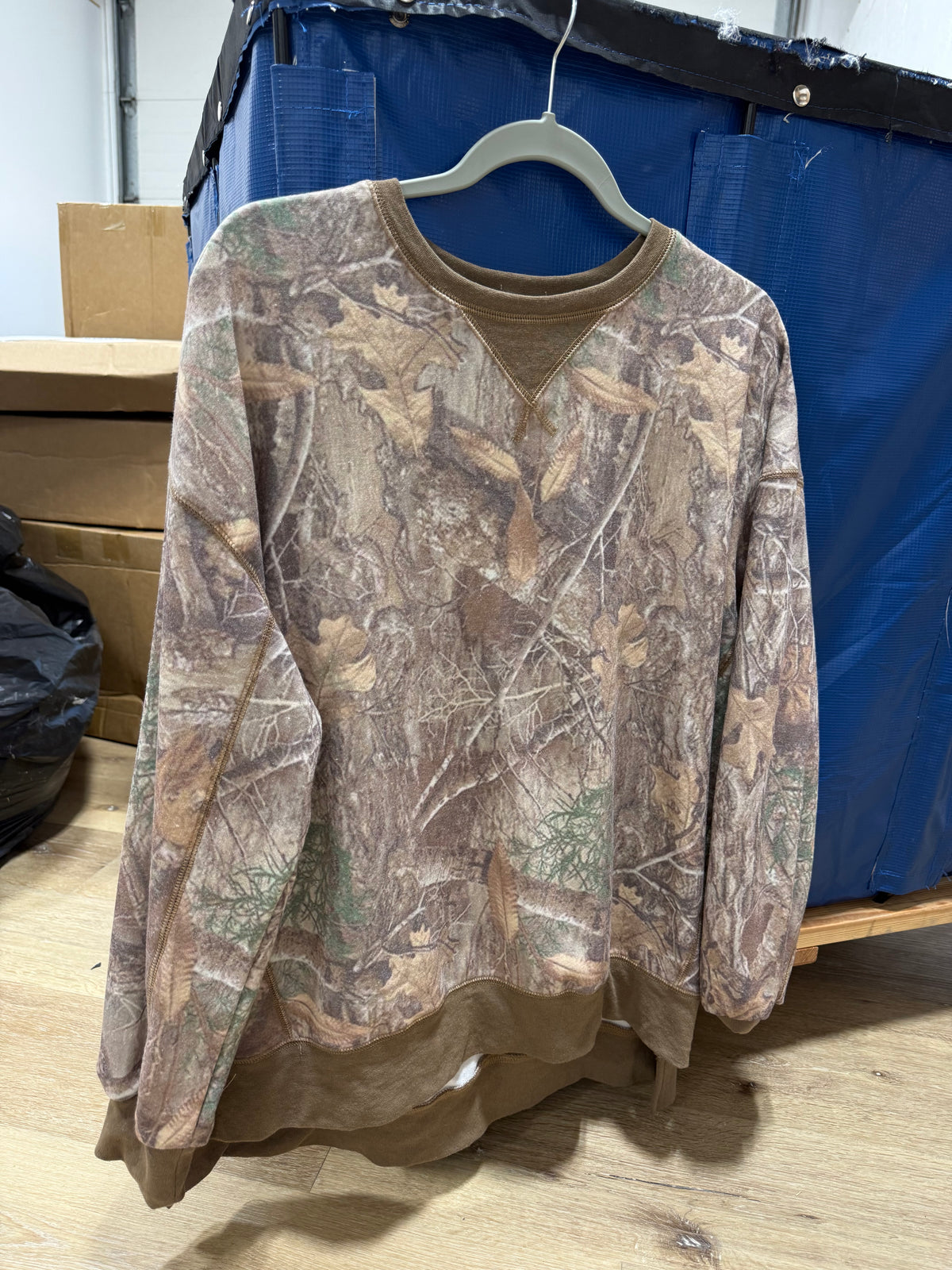 french terry camo pullover