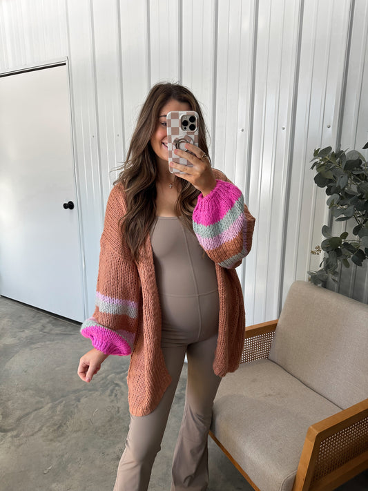 Candy Hearts Cardigan - Taupe