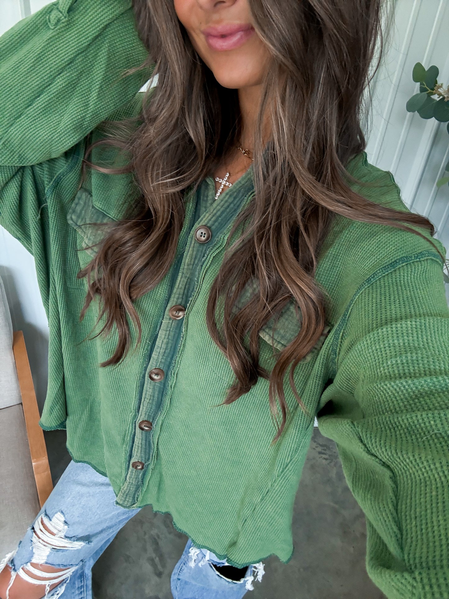 Evergreen vintage waffleknit