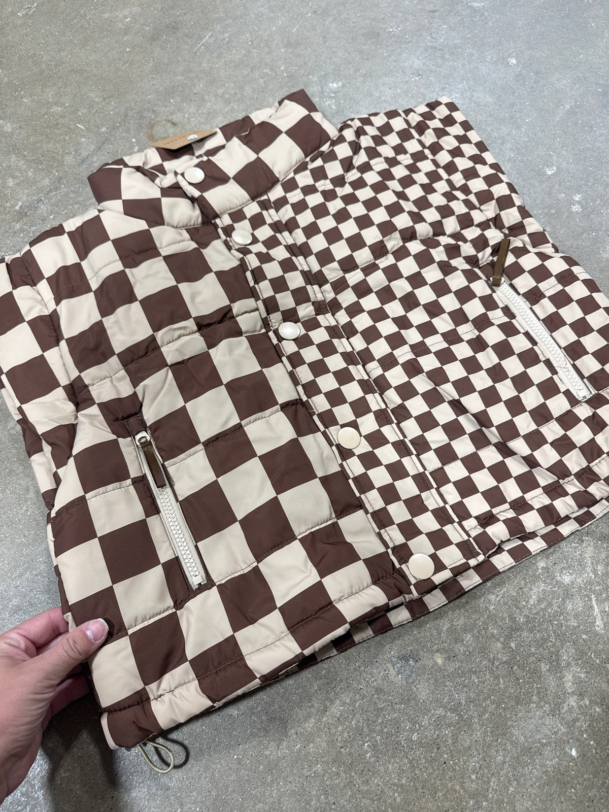 Checkered puffer vest