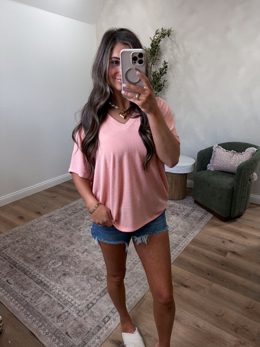Vera V-Neck top - pink blush