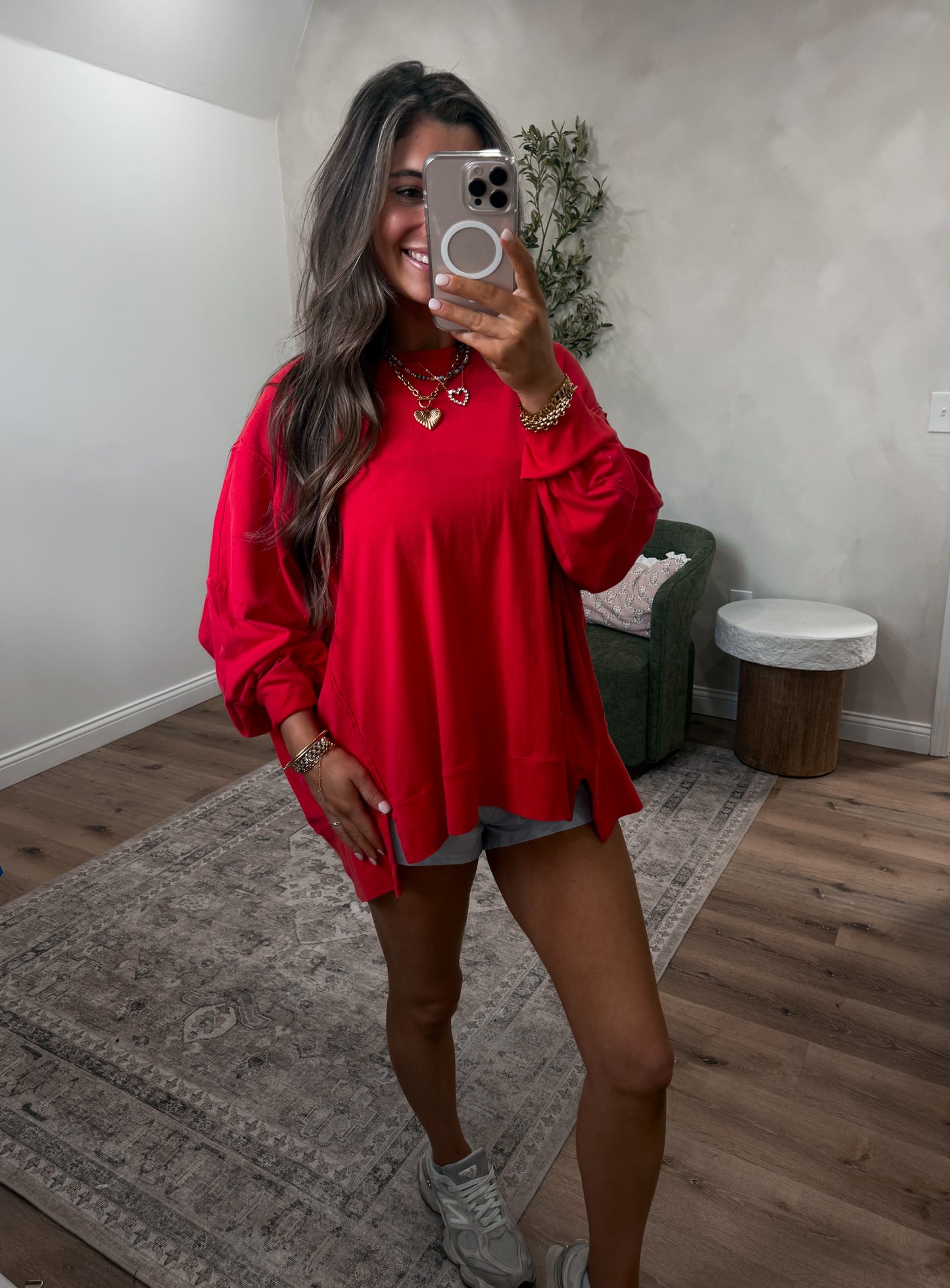 Soft flex Oversized Pullover - red