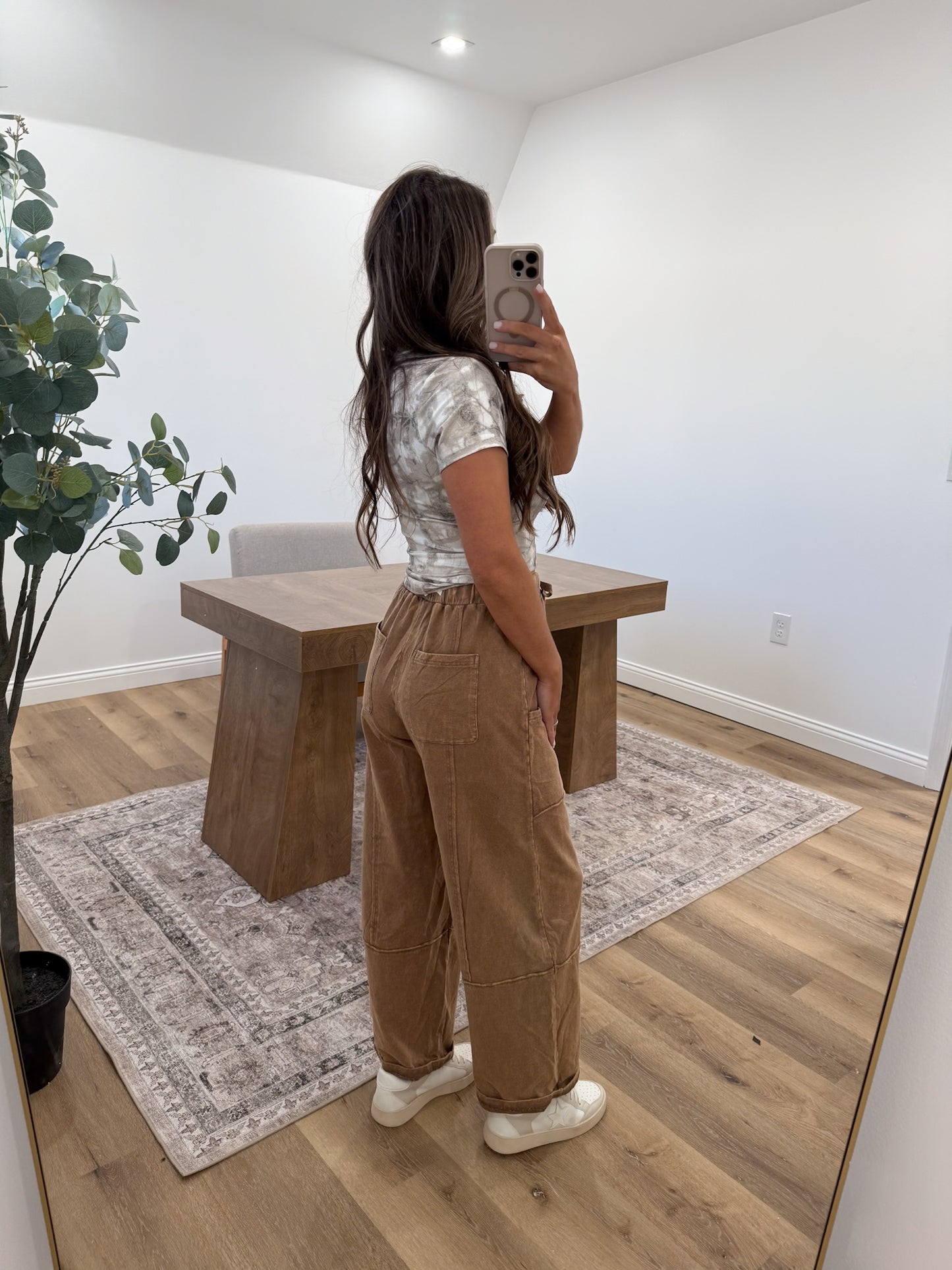 Mineral Washed Wide Leg Casual Comfy Pants - 3 Colors