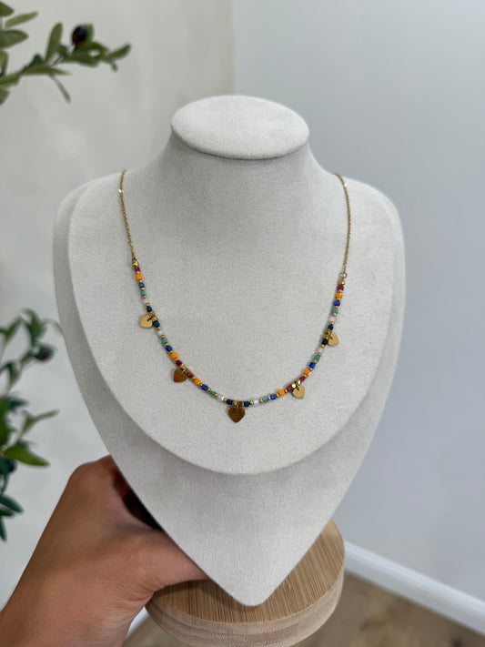 Archie Two tone heart necklace - Multi