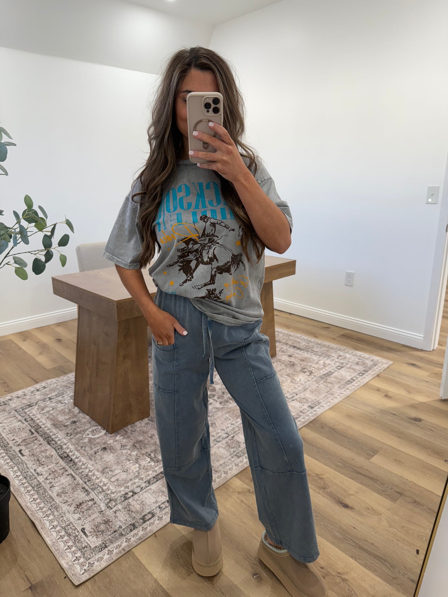 Mineral Washed Wide Leg Casual Comfy Pants - 3 Colors