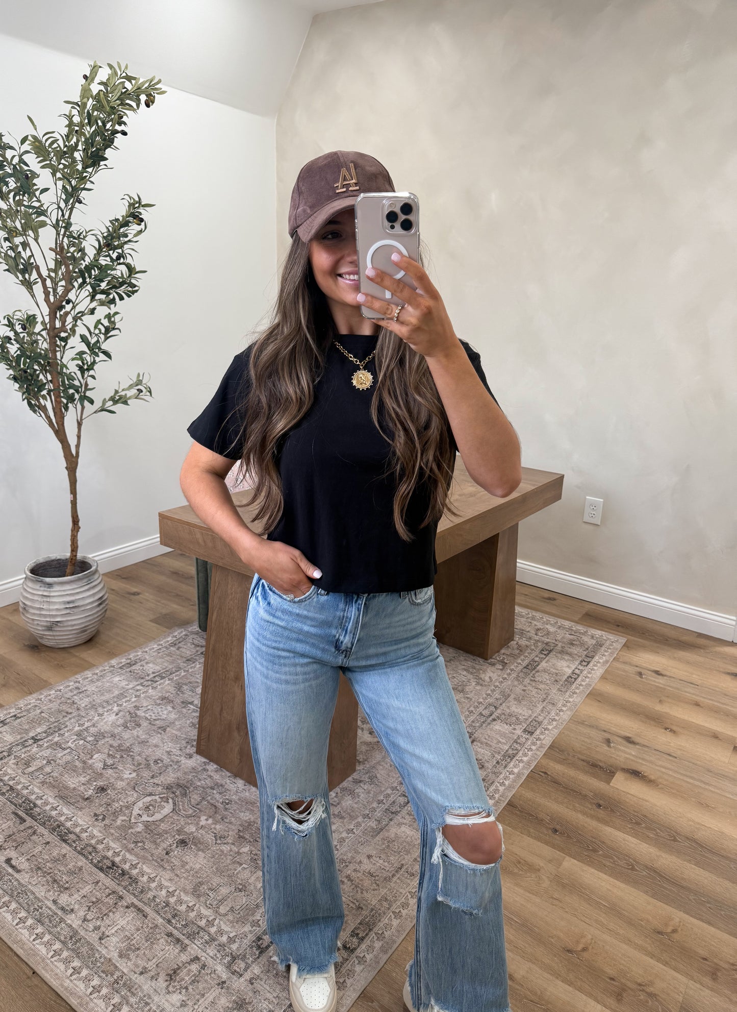 Boyfriend Cotton baby Tee- Black