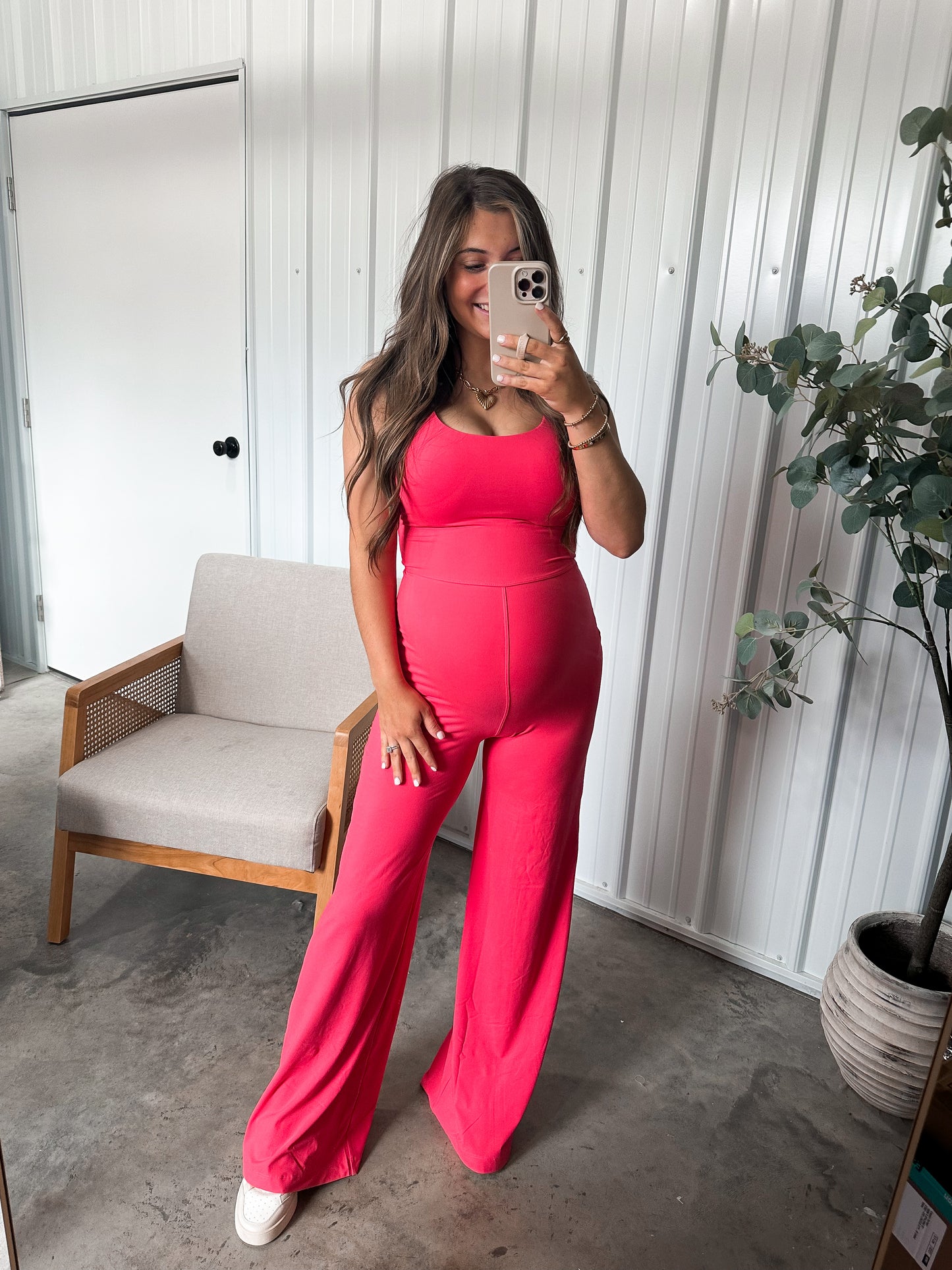 Butterluxe Wide Leg Jumpsuit- Flamingo Pink