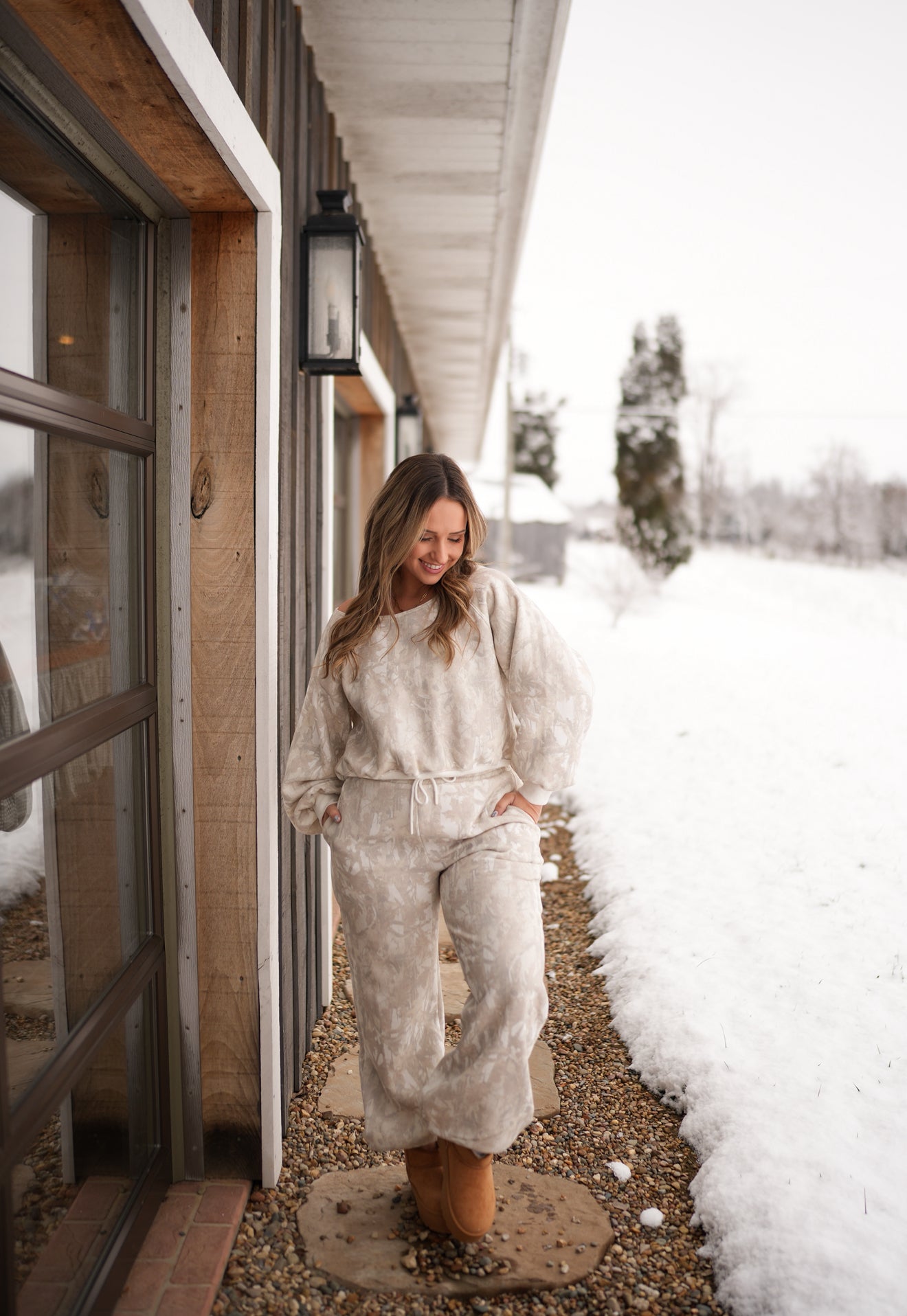 Off the Shoulder Cozy Crew - White