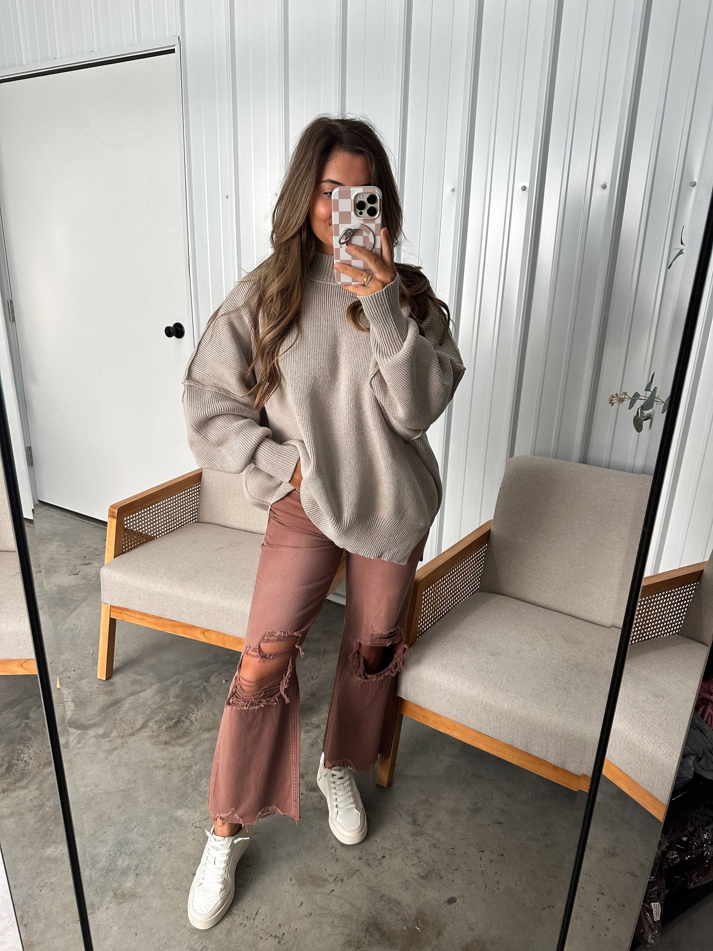 Live Freely Pullover Sweater - caramel restock!