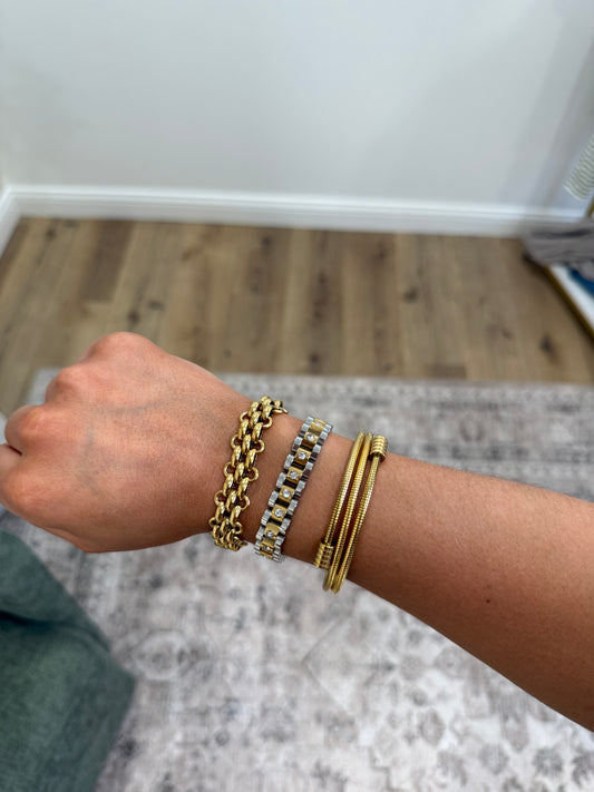 Selena Round Snake Gold Chain bracelet - waterproof