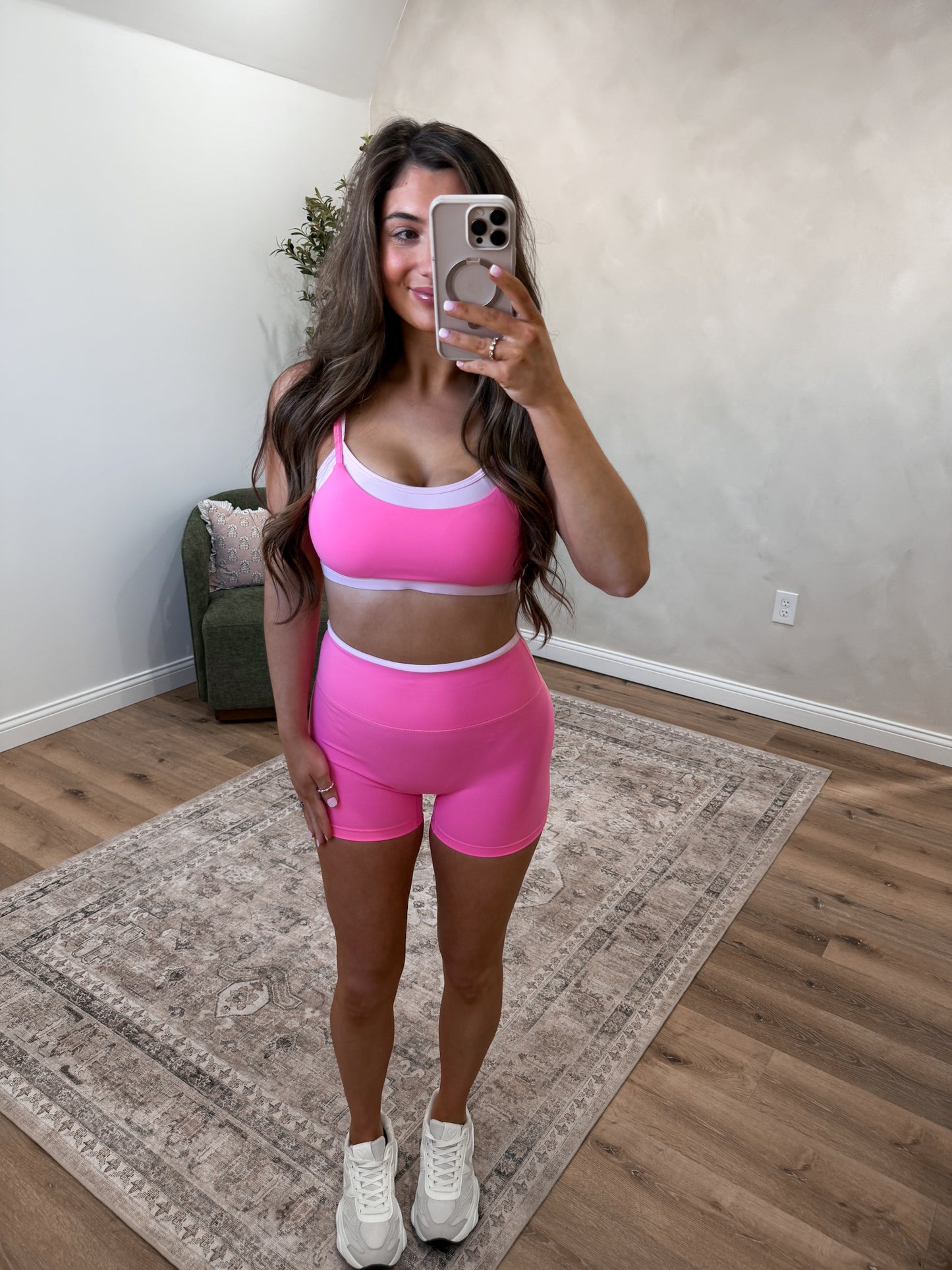 The Stormi Biker Shorts Set - hot pink