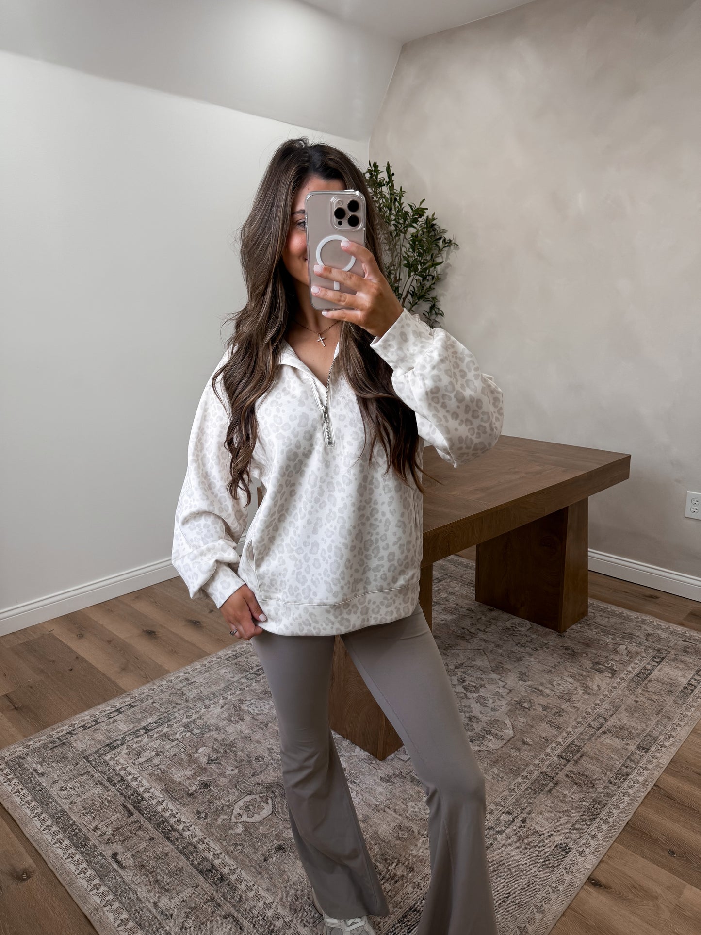 Whitley Leopard Scuba Quarterzip